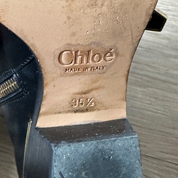 *AUTHENTIC* CHLOÉ - Susanna short boot - black gold - women’s 35.5 - Picture 14 of 15